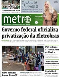 Capa do jornal Metro Jornal São Paulo 15/06/2022