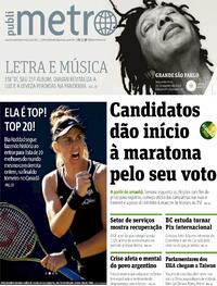 Capa do jornal Metro Jornal São Paulo 15/08/2022