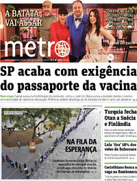 Capa do jornal Metro Jornal São Paulo 17/05/2022