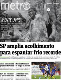 Capa do jornal Metro Jornal São Paulo 18/05/2022