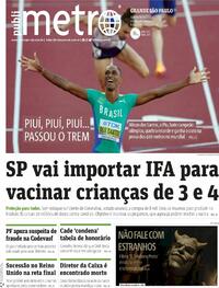 Capa do jornal Metro Jornal São Paulo 21/07/2022