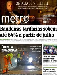 Capa do jornal Metro Jornal São Paulo 22/06/2022
