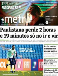 Capa do jornal Metro Jornal São Paulo 22/09/2022