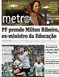 Capa do jornal Metro Jornal São Paulo 23/06/2022