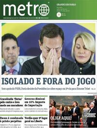 Capa do jornal Metro Jornal São Paulo 24/05/2022