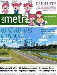 Capa do jornal Metro Jornal São Paulo 25/07/2022
