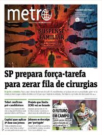 Capa do jornal Metro Jornal São Paulo 26/05/2022