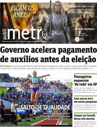 Capa do jornal Metro Jornal São Paulo 26/07/2022