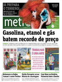 Capa do jornal Metro Jornal São Paulo 28/04/2022