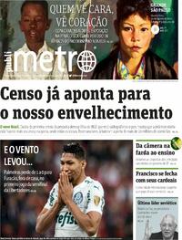 Capa do jornal Metro Jornal São Paulo 31/08/2022
