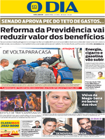 Capa do jornal O Dia 14/12/2016