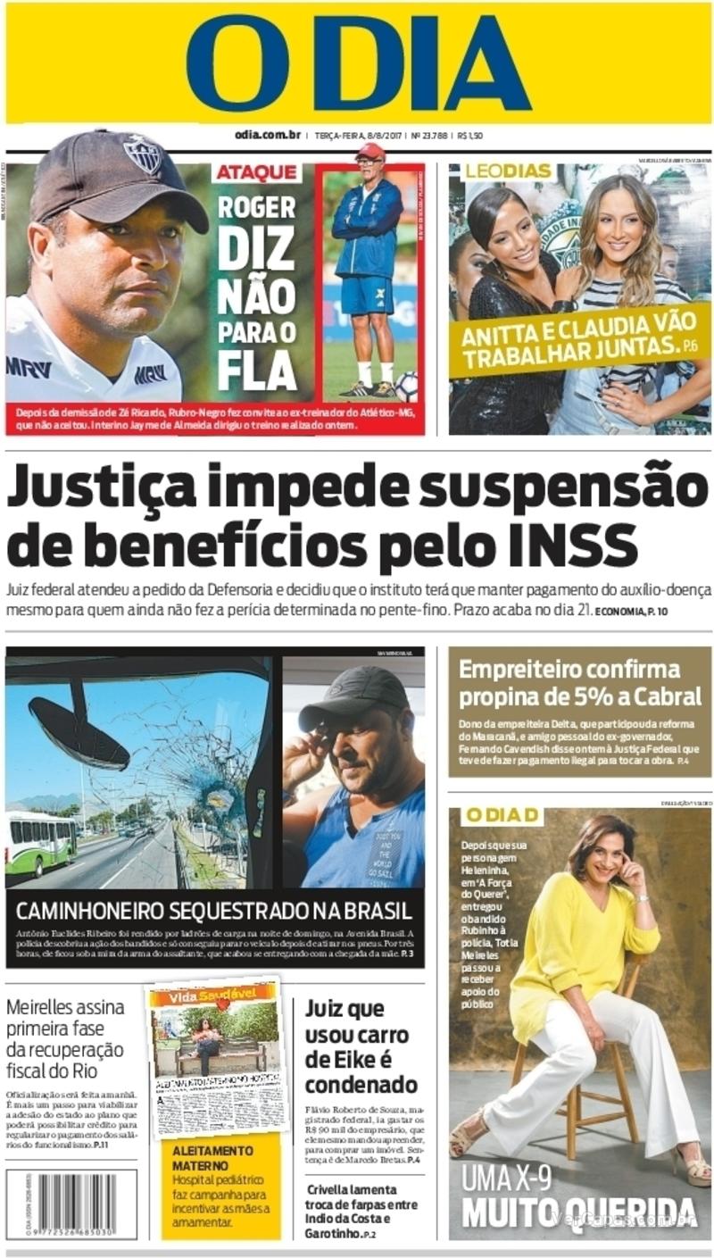 Confira a Capa do Jornal Estado de Minas do dia 01/08/2017