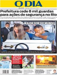 Capa do jornal O Dia 01/08/2017