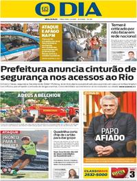 Capa do jornal O Dia 02/05/2017