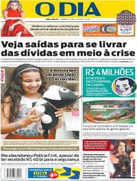 Capa do jornal O Dia 02/07/2017