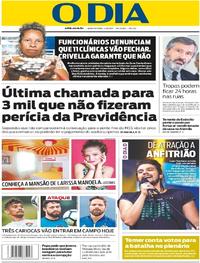 Capa do jornal O Dia 02/08/2017