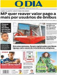 Capa do jornal O Dia 02/09/2017