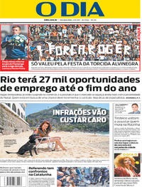 Capa do jornal O Dia 02/10/2017