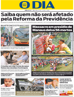 Capa do jornal O Dia 03/01/2017