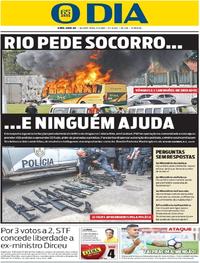 Capa do jornal O Dia 03/05/2017