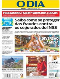 Capa do jornal O Dia 03/09/2017