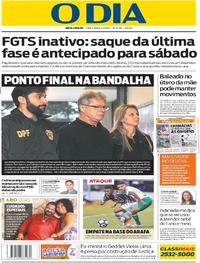 Capa do jornal O Dia 04/07/2017