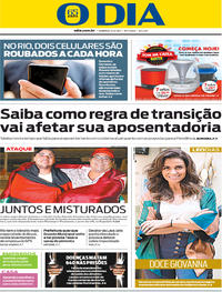 Capa do jornal O Dia 05/03/2017