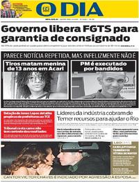 Capa do jornal O Dia 05/04/2017