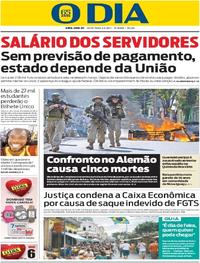 Capa do jornal O Dia 05/05/2017