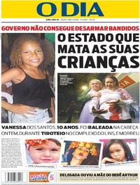 Capa do jornal O Dia 05/07/2017