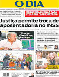 Capa do jornal O Dia 05/10/2017