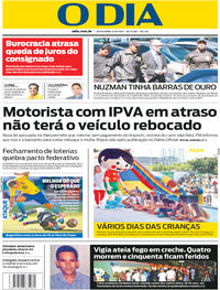 Capa do jornal O Dia 06/10/2017