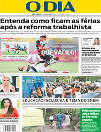 Capa do jornal O Dia 06/11/2017