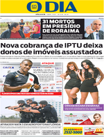 Capa do jornal O Dia 07/01/2017