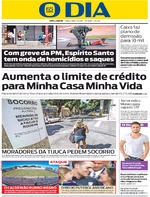 Capa do jornal O Dia 07/02/2017
