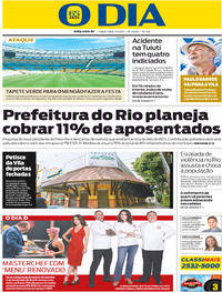 Capa do jornal O Dia 07/03/2017