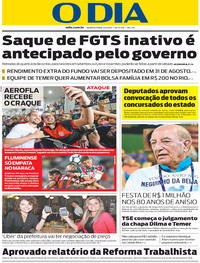 Capa do jornal O Dia 07/06/2017