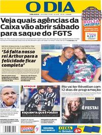 Capa do jornal O Dia 07/07/2017
