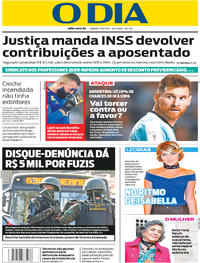 Capa do jornal O Dia 07/10/2017