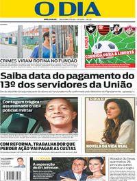 Capa do jornal O Dia 07/11/2017