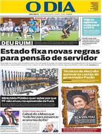 Capa do jornal O Dia 08/06/2017