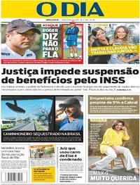 Capa do jornal O Dia 08/08/2017