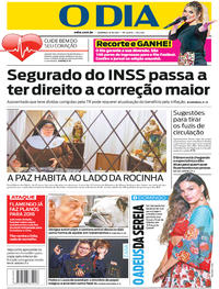 Capa do jornal O Dia 08/10/2017