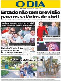 Capa do jornal O Dia 09/06/2017