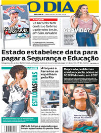 Capa do jornal O Dia 09/09/2017