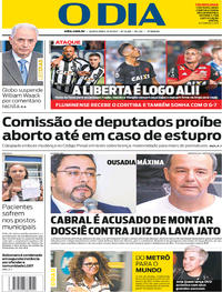 Capa do jornal O Dia 09/11/2017