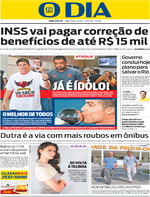 Capa do jornal O Dia 10/01/2017