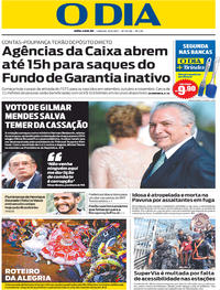 Capa do jornal O Dia 10/06/2017