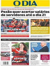 Capa do jornal O Dia 10/08/2017