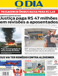 Capa do jornal O Dia 10/11/2017